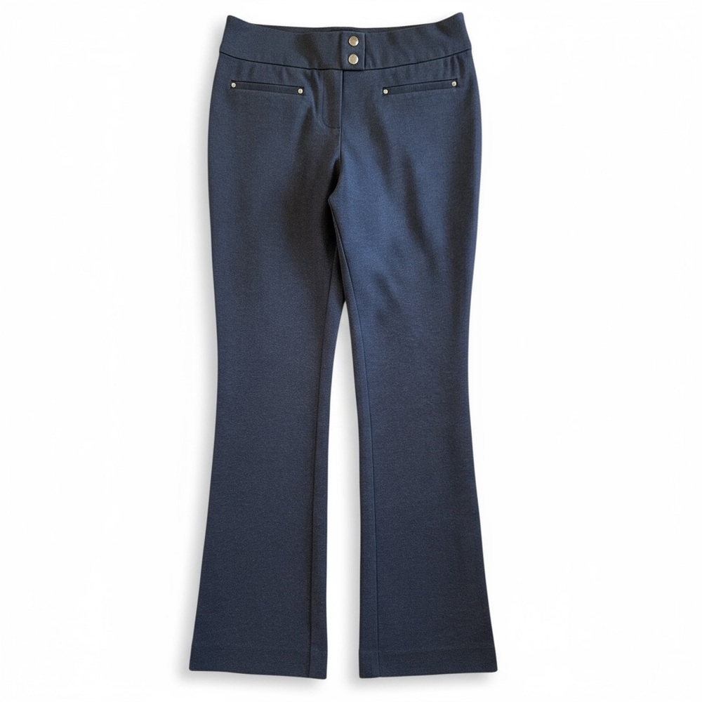 Rekucci Navy Blue Women's Pants  Stretch Trousers Straight Slight Flare  10